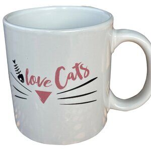 Greenbrier International, Inc. Love Cats White Ceramic Mug 13 oz. Capacity 3.5"